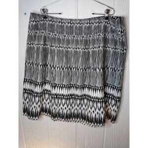 Lane Bryant Women's Plus Sz 20 100% Cotton Skirt Black White Geometric NEW